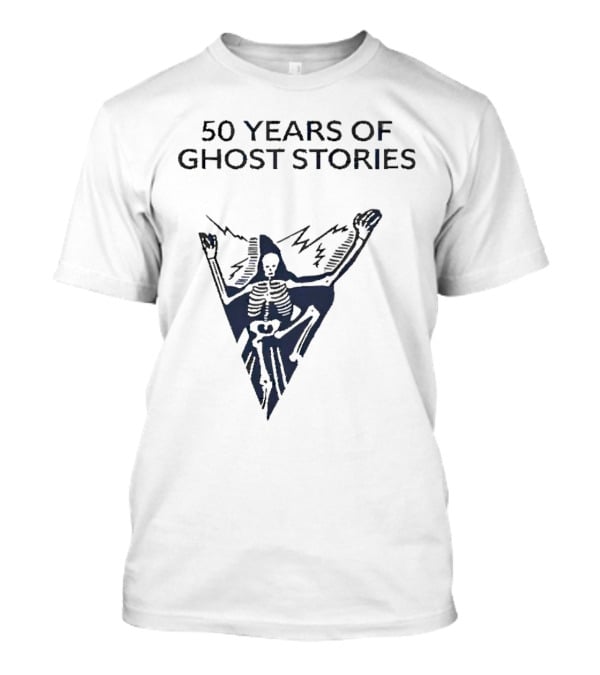 50 Years Of Ghost Stories Skeleton With Lightning Bolt T-Shirt