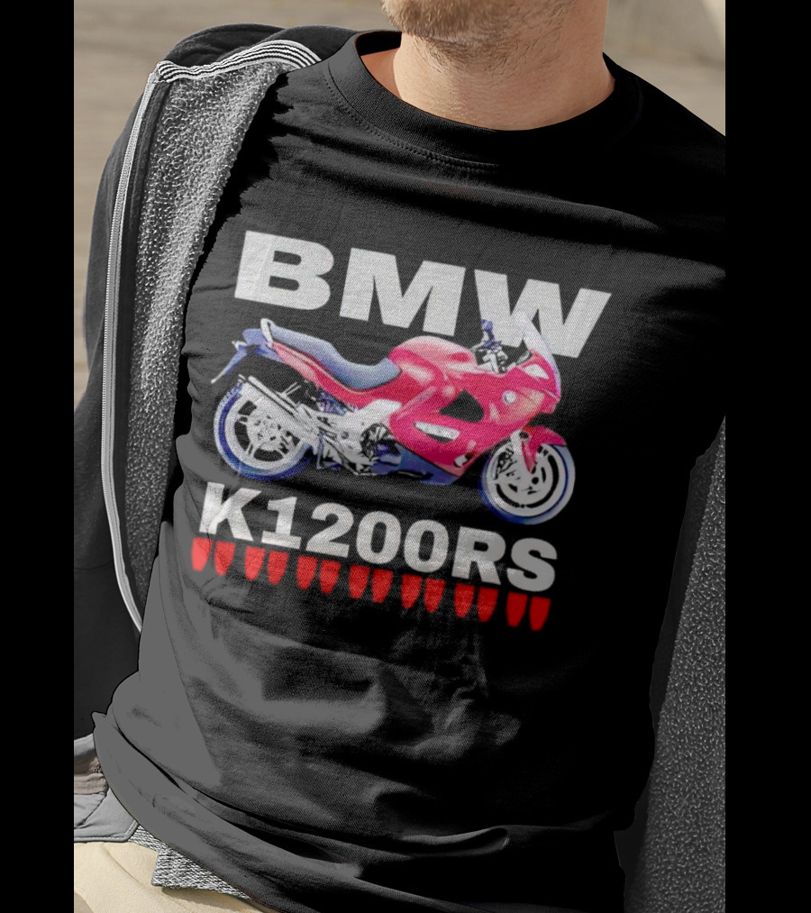 BMW K1200Rs Motorcycle Illustration With Red Iconic T-Shirt