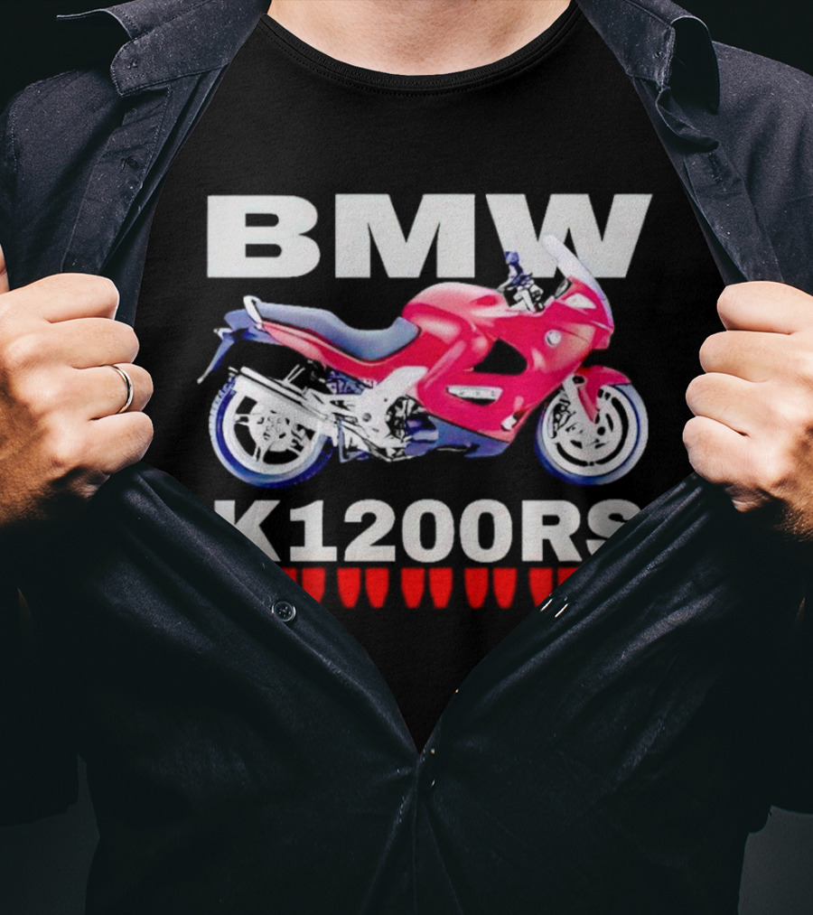 BMW K1200Rs Motorcycle Illustration With Red Iconic T-Shirt