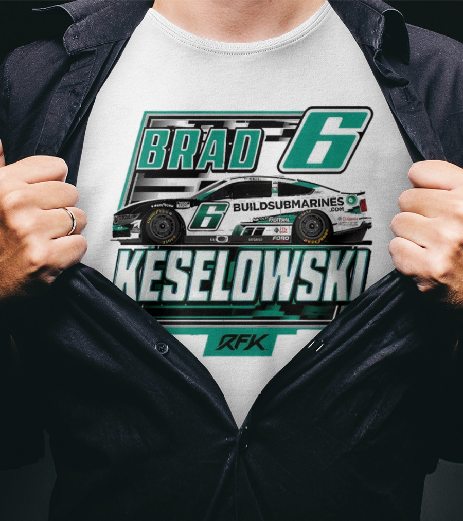 Brad Keselowski Buildsubmarines RFK Racing Number 6 Nascar Cup Series T-Shirt