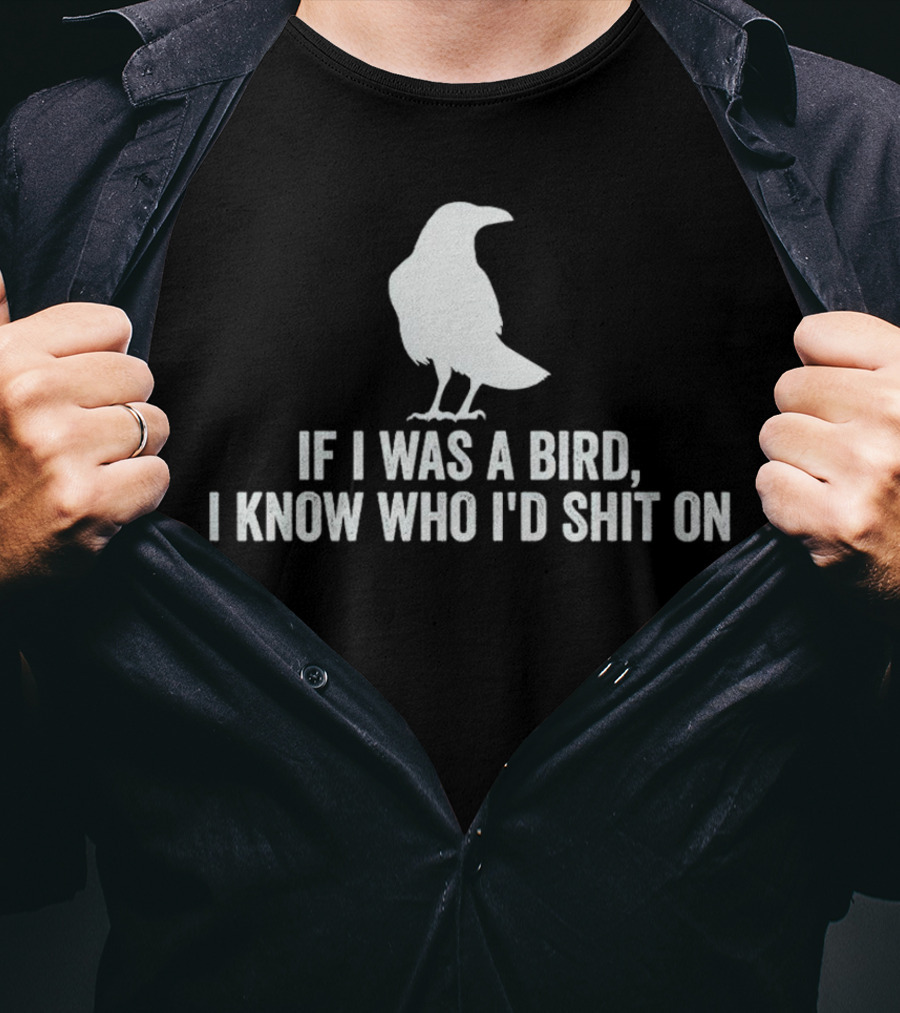 If I Was A Bird I Know Who I'd Shit On With Silhouette Of Bird T-Shirt