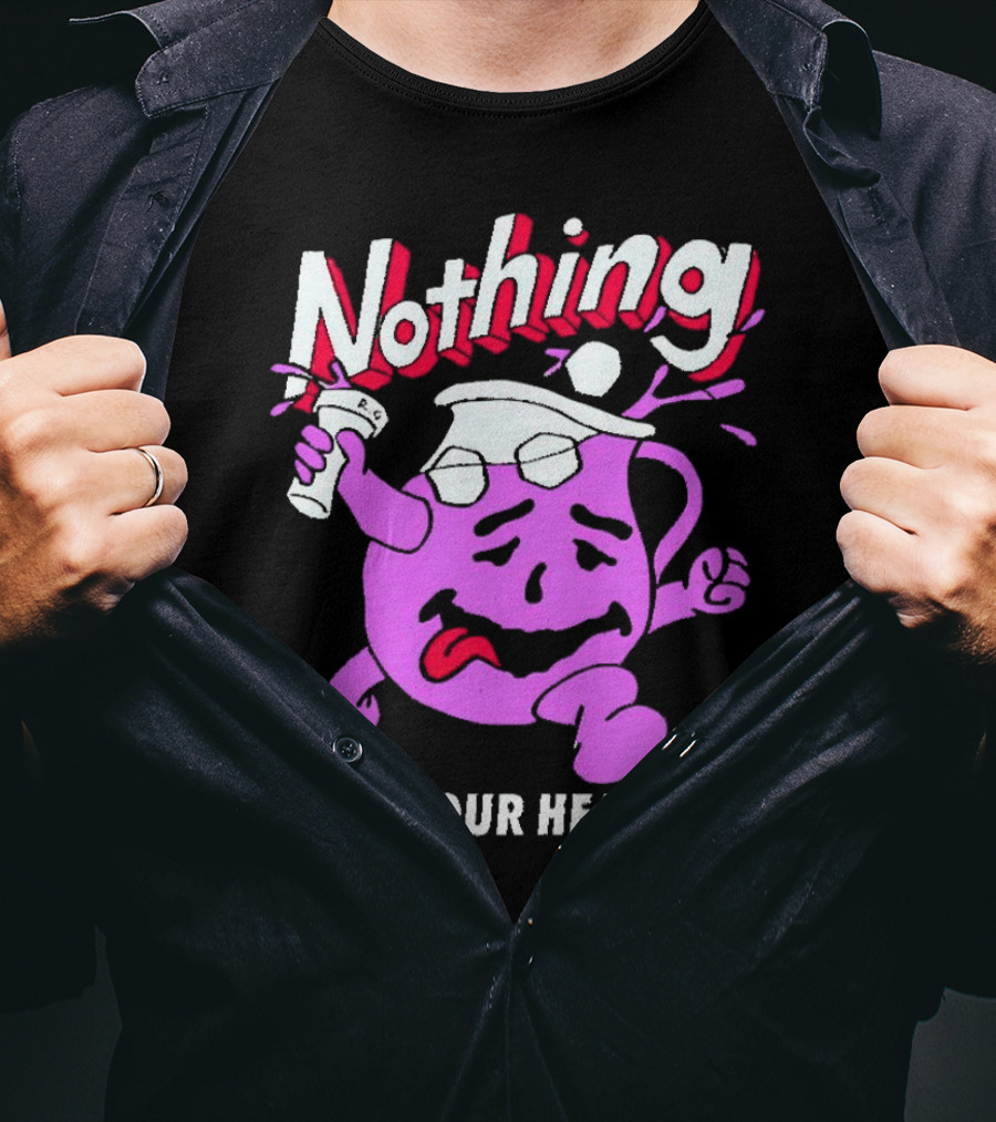Nothing Fry Our Heads Purple Pitcher Character T-Shirt