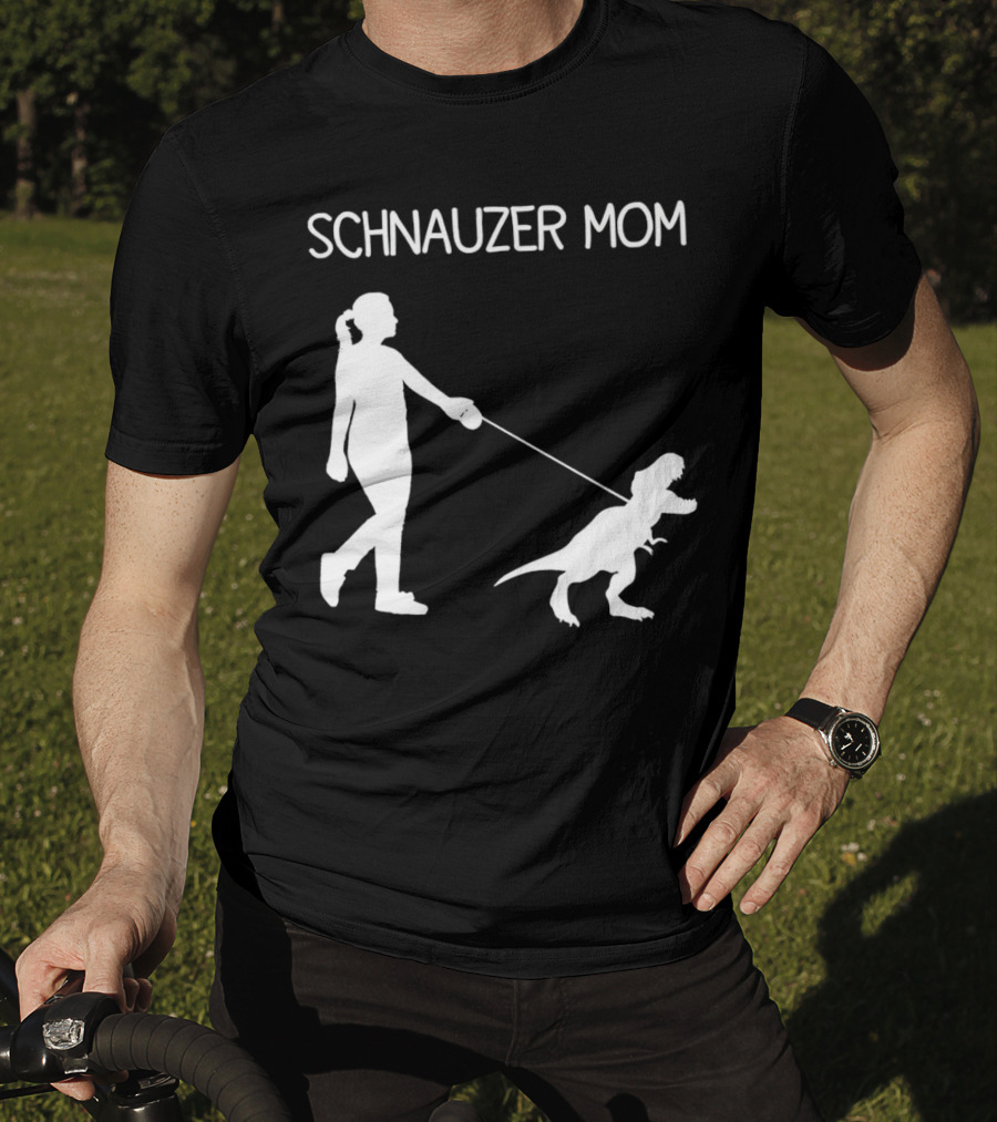 Schnauzer Mom T-Rex Walking T-Shirt