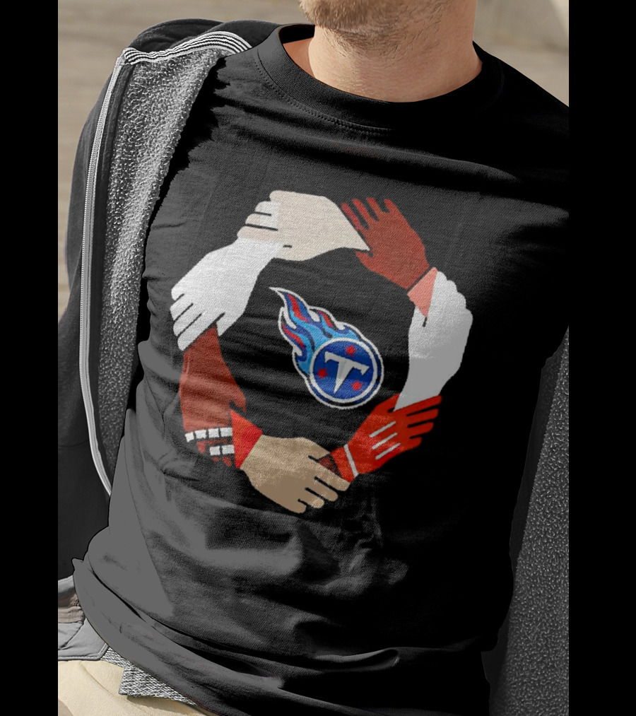 Tennessee Titans Unity Logo Hands Circle T-Shirt