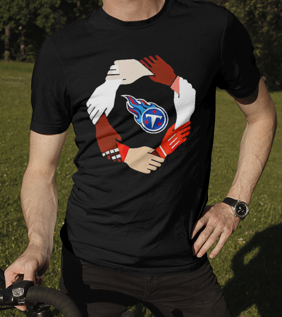 Tennessee Titans Unity Logo Hands Circle T-Shirt