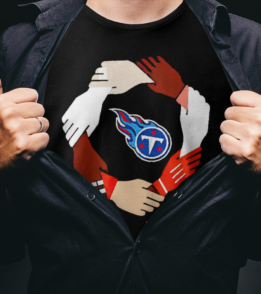 Tennessee Titans Unity Logo Hands Circle T-Shirt
