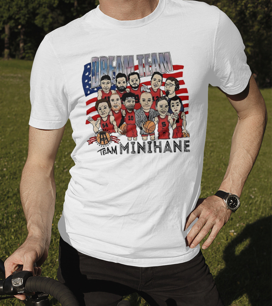 Dream Team Minihane Basketball USA Flag Characters T-Shirt
