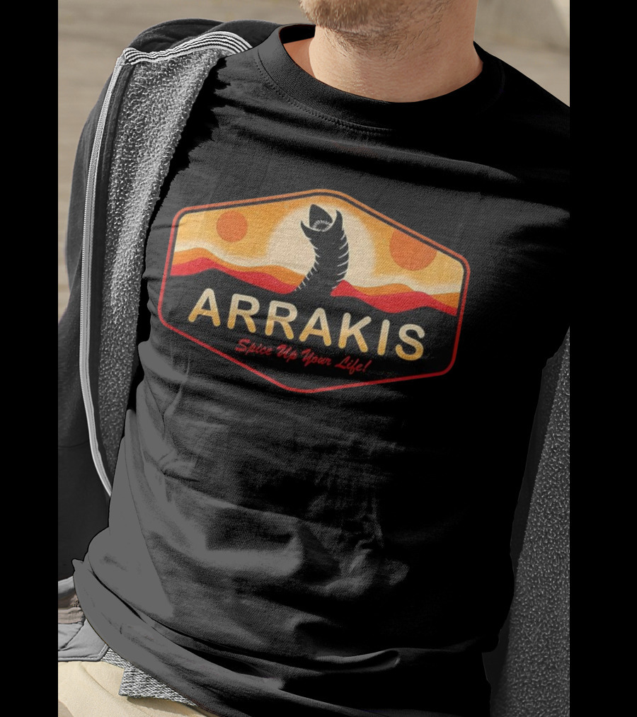 Arrakis Spice Up Your Life Dune Sandworm Desert Scene T-Shirt
