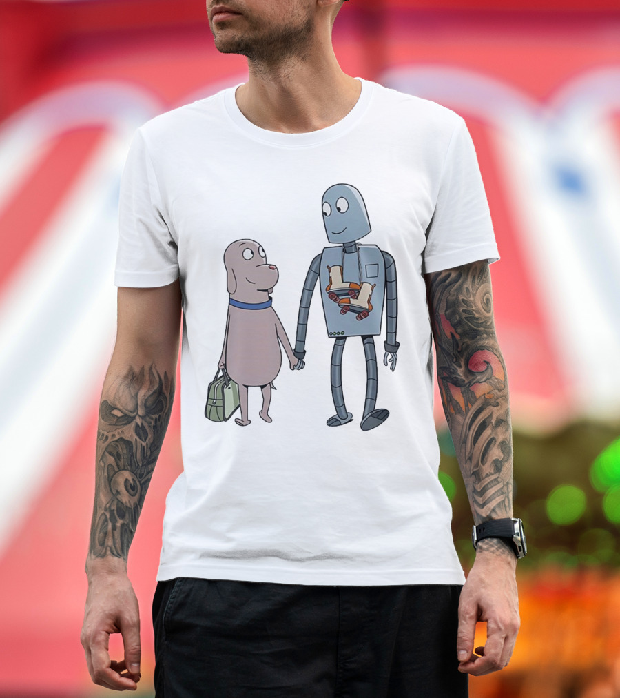 Companionship Adventure: Robot and Dog Journey T-Shirt