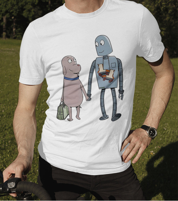 Companionship Adventure: Robot And Dog Journey T-Shirt