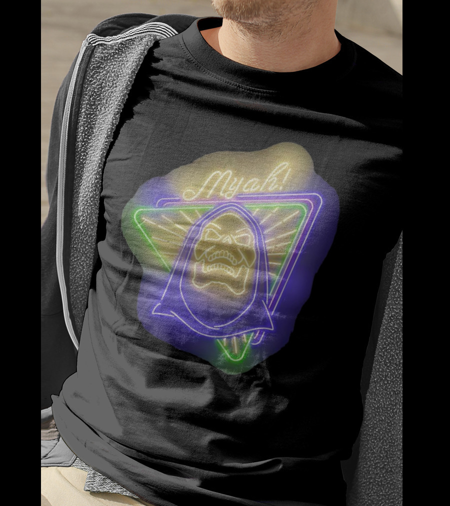 Skeletor Neon Myah Retro 80s Glowing Triangle T-Shirt