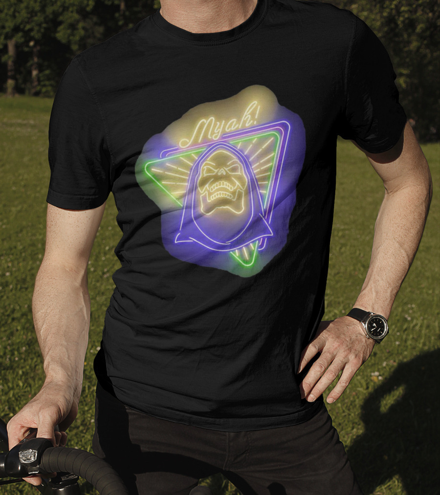 Skeletor Neon Myah Retro 80s Glowing Triangle T-Shirt