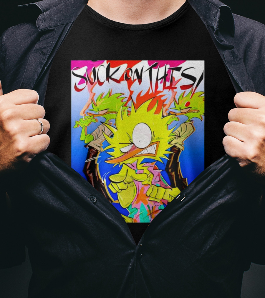 Suck On This Rugrats Reptar And Chuckie Cartoon T-Shirt