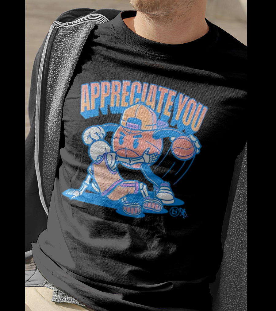 Ballislife Appreciate You Basketball Cartoon T-Shirt