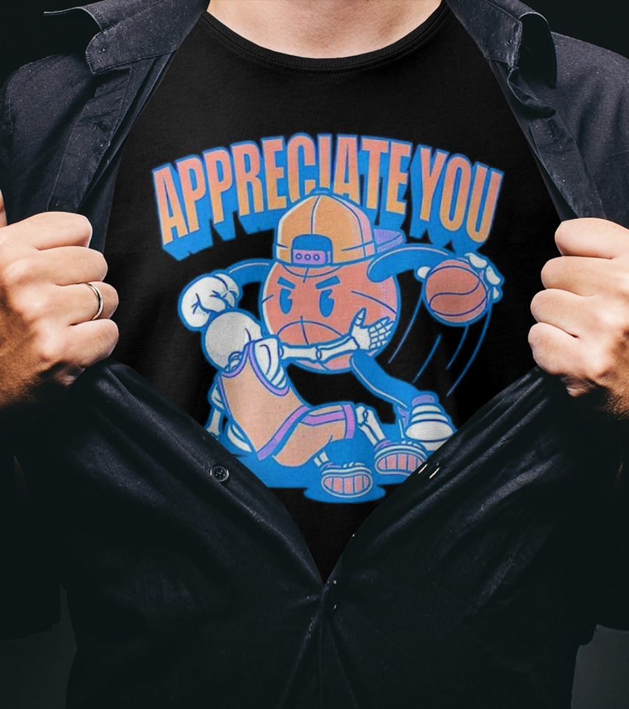 Ballislife Appreciate You Basketball Cartoon T-Shirt