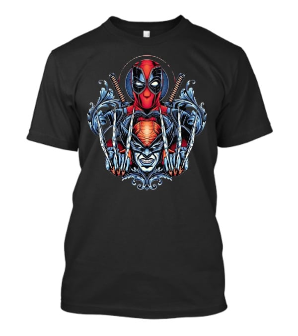 Deadpool And Wolverine Disastrous Duo Claws And Swords T-Shirt