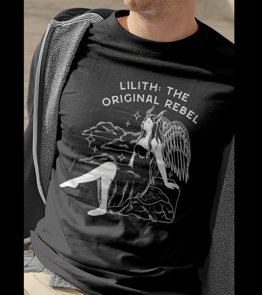 Lilith The Original Rebel Angelic Female Figure With Wings And Horns T-Shirt