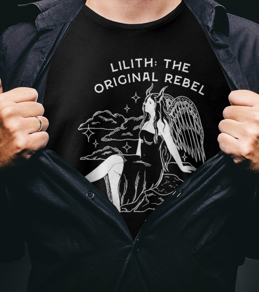 Lilith The Original Rebel Angelic Female Figure With Wings And Horns T-Shirt