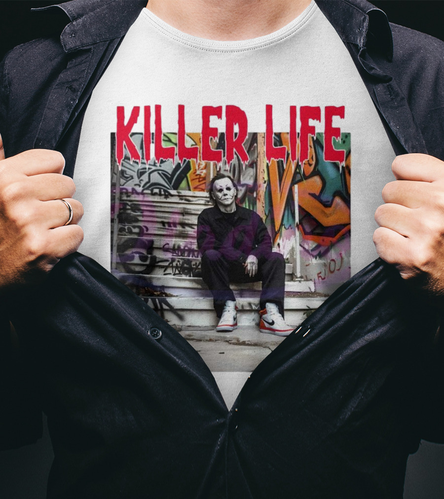 Michael Myers Killer Life Halloween Graffiti Steps T-Shirt