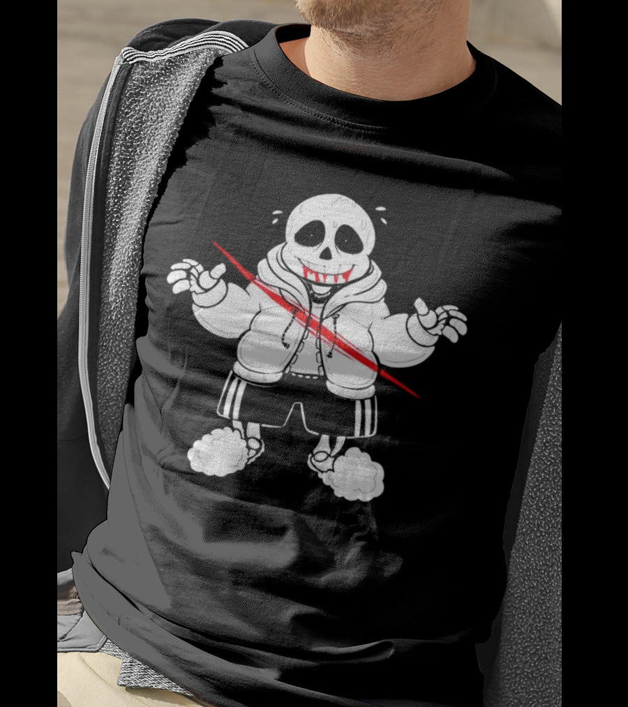 Sans Undertale Horror Zombie With Red Slash T-Shirt