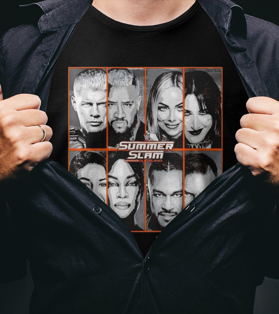 Summer Slam Cleveland WWE Superstar Collage T-Shirt