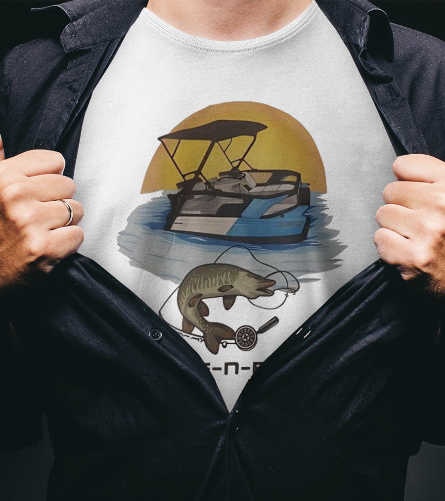 Wake N Bake Fishing Boat Sunrise Catch T-Shirt