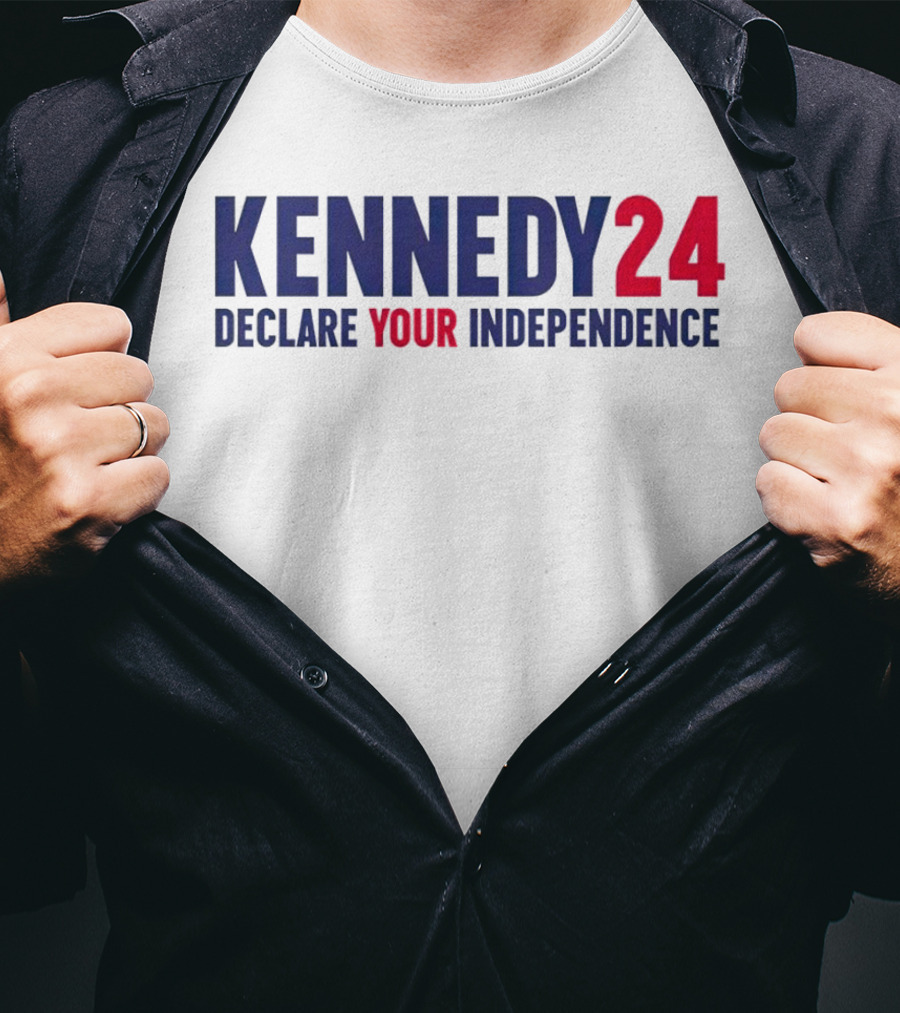 Kennedy 24 Declare Your Independence Bold Patriotic Message T-Shirt