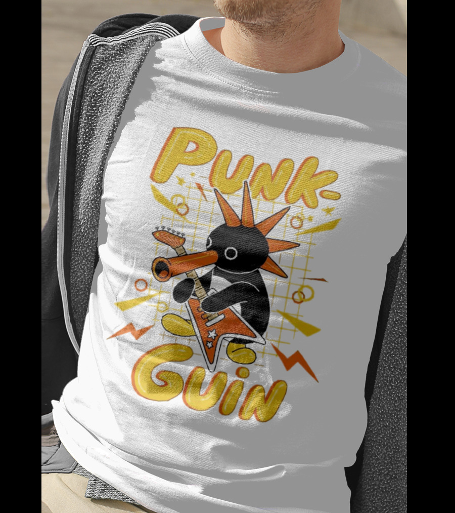 Punk-Guin Penguins Playing Musical Punk Guin T-Shirt