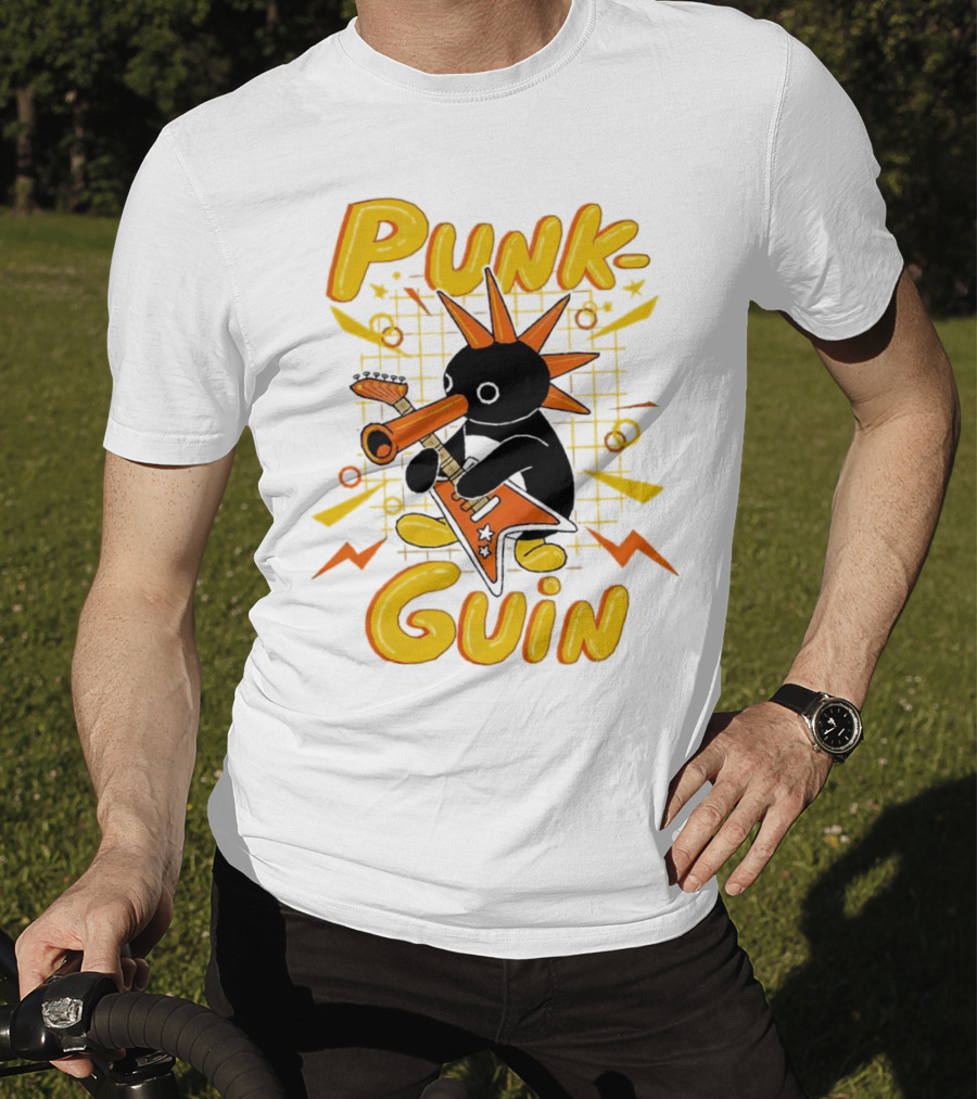 Punk-Guin Penguins Playing Musical Punk Guin T-Shirt
