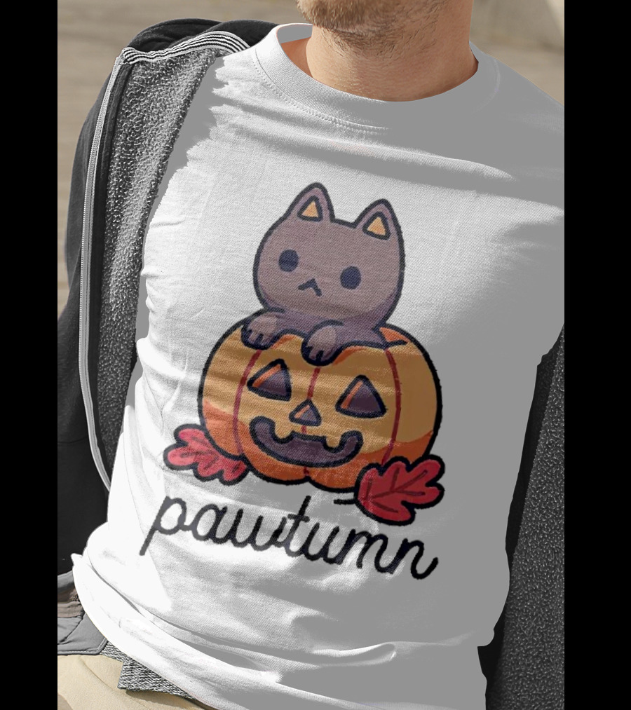 Halloween Cat Pawtumn Pumpkin T-Shirt