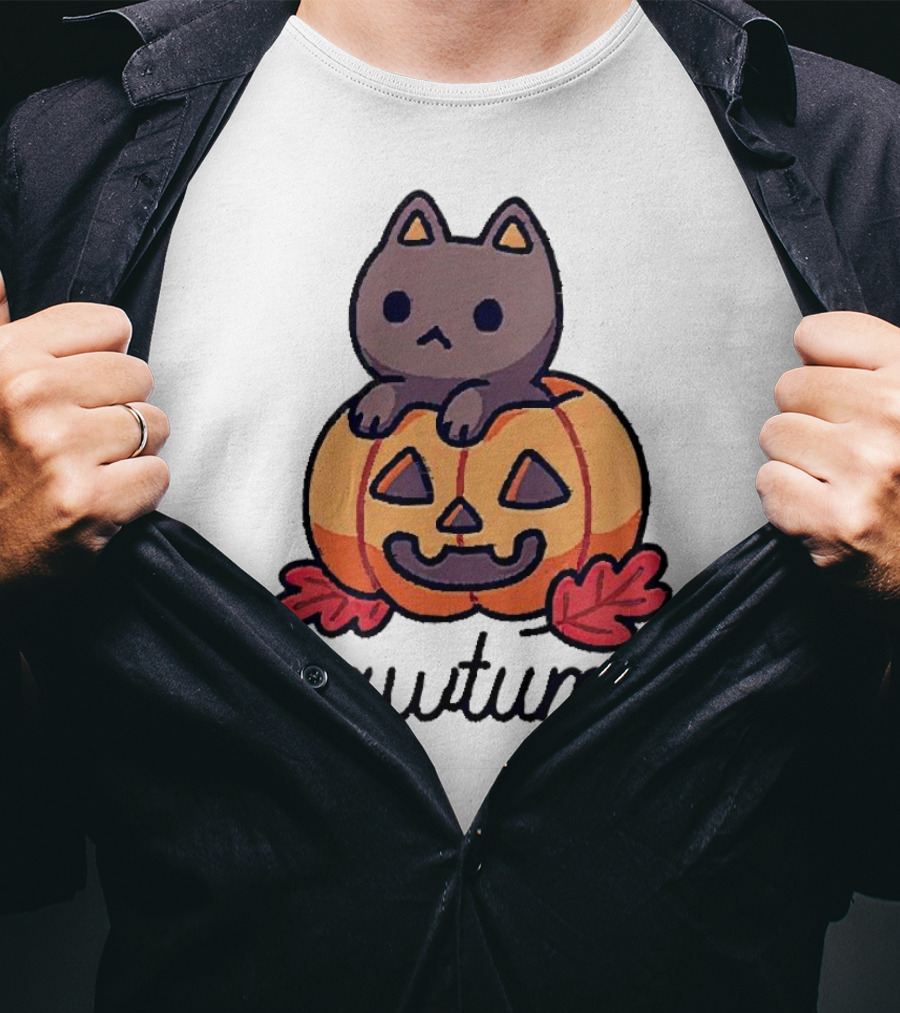 Halloween Cat Pawtumn Pumpkin T-Shirt