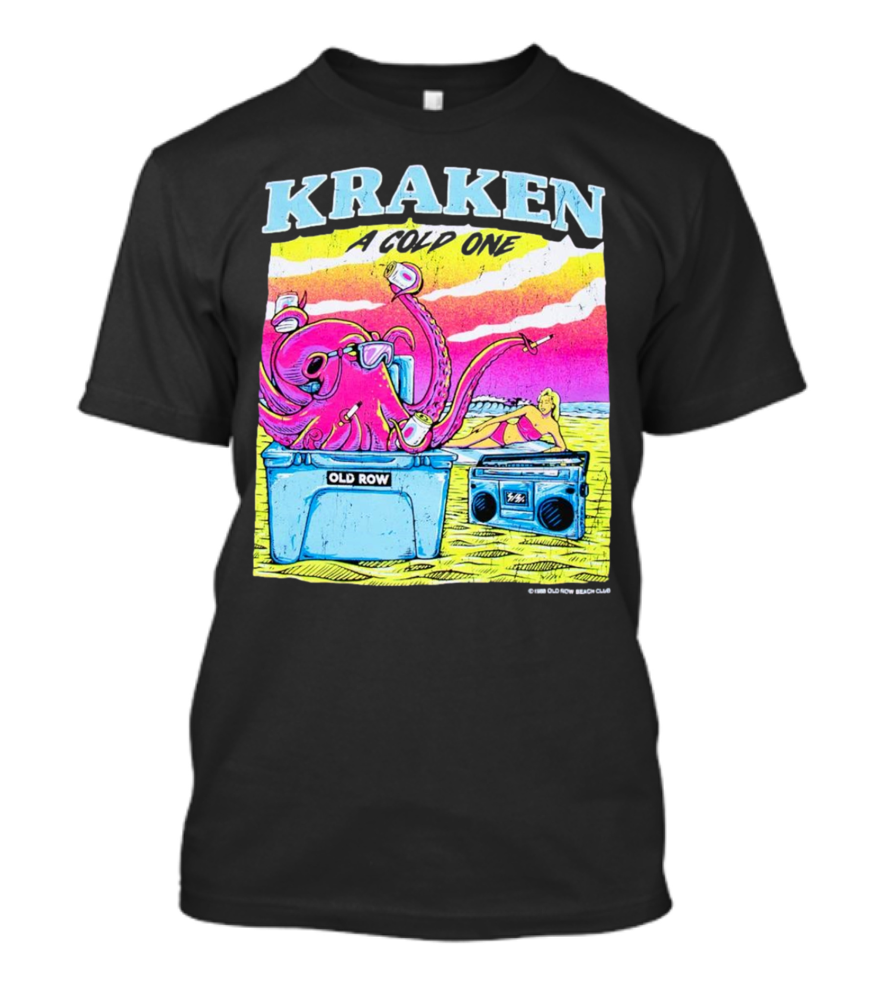 Kraken A Cold One Old Row Beach Club T-Shirt