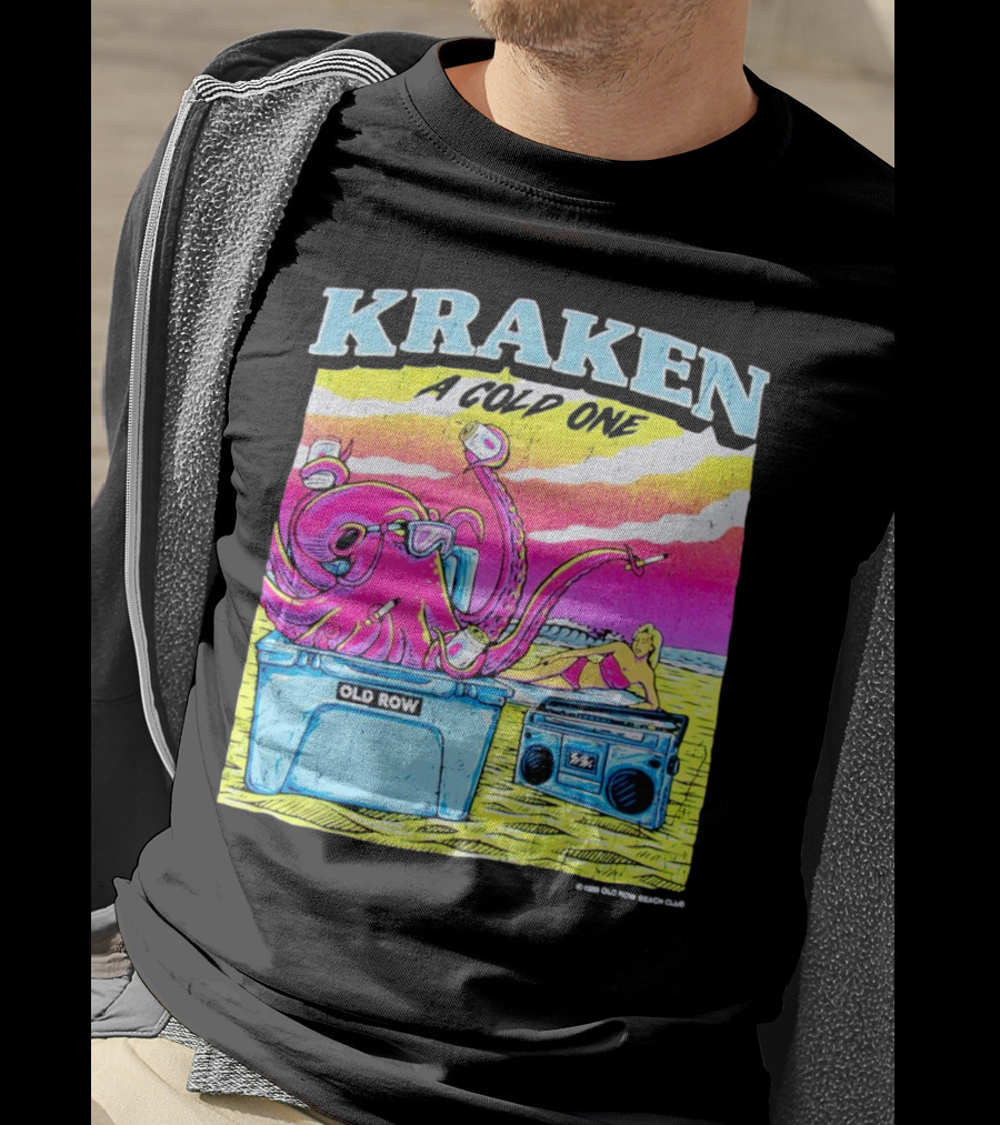 Kraken A Cold One Old Row Beach Club T-Shirt