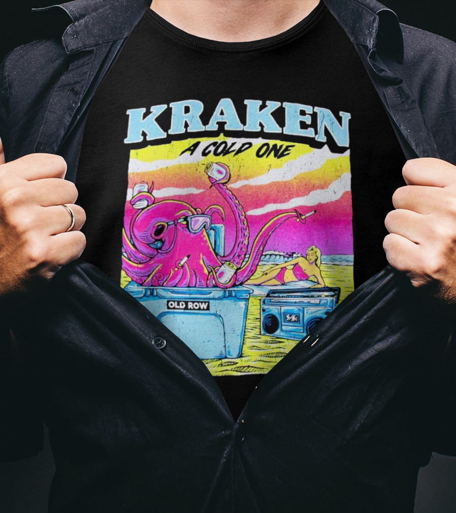 Kraken A Cold One Old Row Beach Club T-Shirt