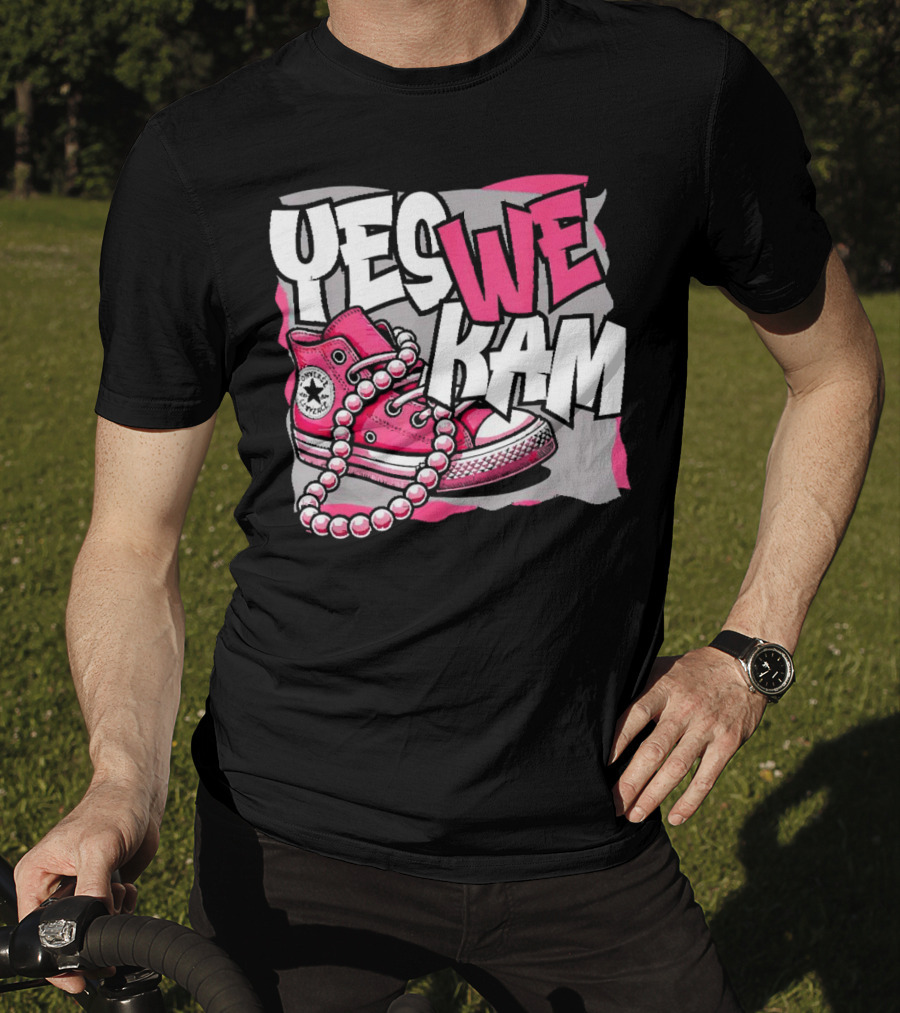 Yes We Kam Madam Shoes And Pearls Converse Sneakers T-Shirt