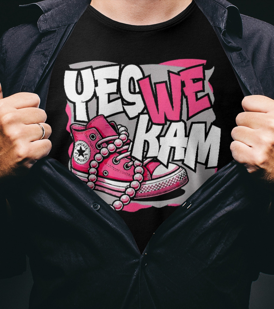 Yes We Kam Madam Shoes And Pearls Converse Sneakers T-Shirt