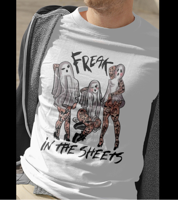Ghosts Freak In The Sheets Tattooed Spooky T-Shirt