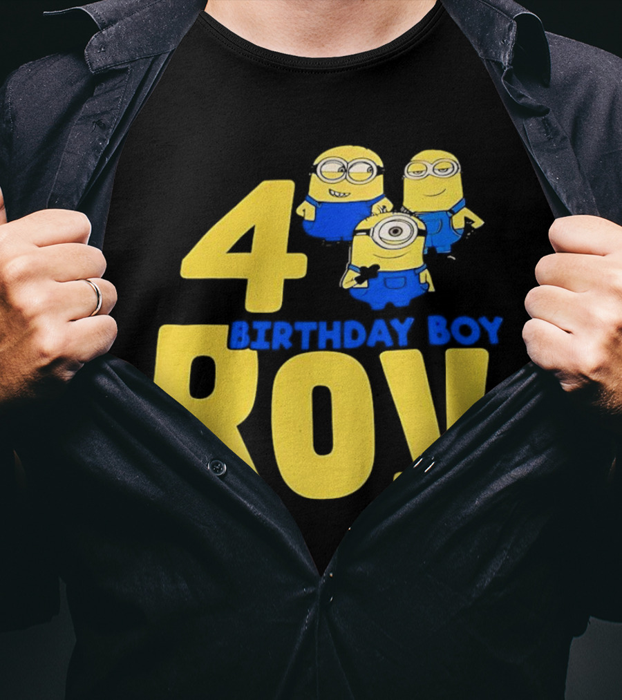 4 Birthday Boy Roy Minions T-Shirt