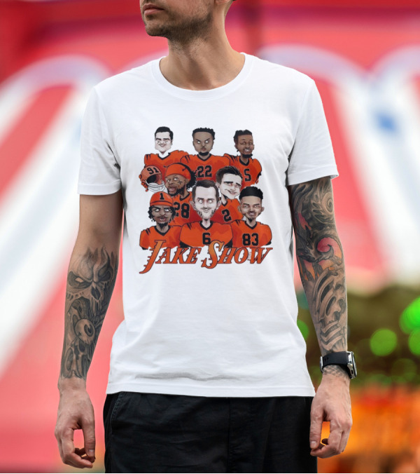 Premium T-Shirt: Jake Show Cartoon Cincinnati Bengals Football Players T-Shirt Jake Show Cartoon Cincinnati Bengals Football Players T-Shirt