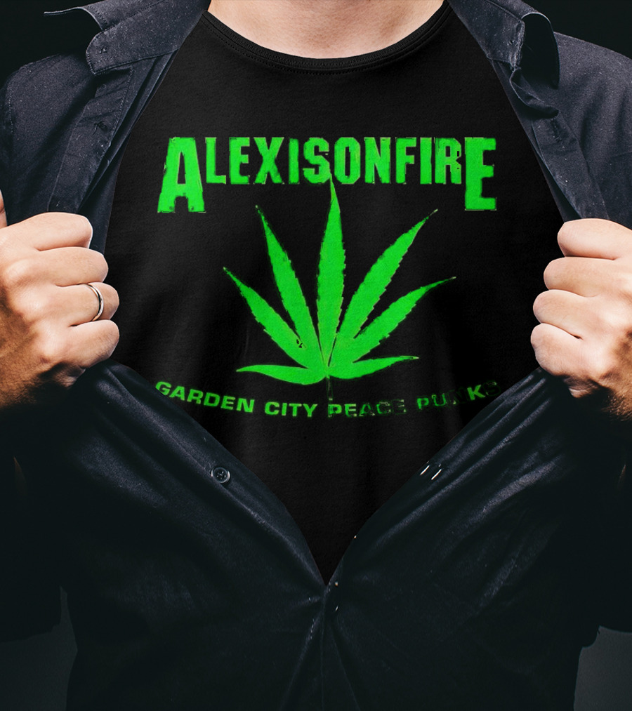 Alexisonfire Garden City Peace Punks Green Leaf T-Shirt