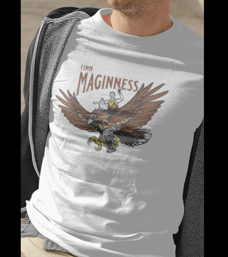 Finn Maginness Eagle Illustration With Number 37 And Football T-Shirt