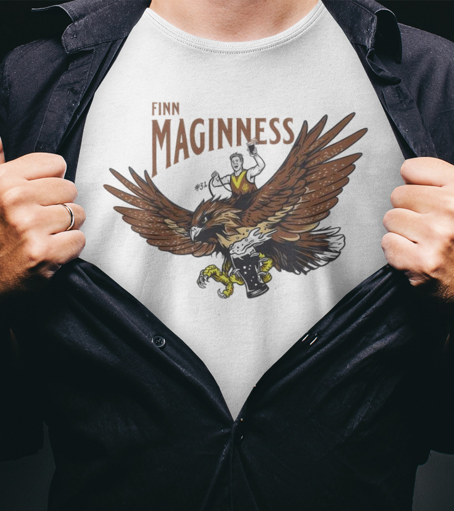 Finn Maginness Eagle Illustration With Number 37 And Football T-Shirt