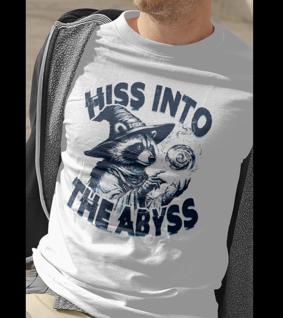 Hiss Into The Abyss Raccoon Witch With Magic Orb T-Shirt