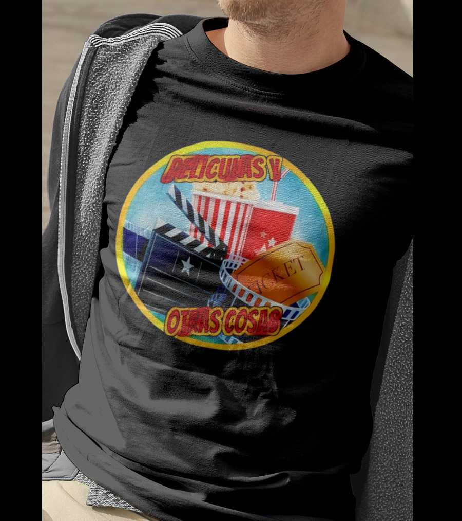 Peliculas Y Otras Cosas Con Claqueta, Palomitas, Ticket, Refresco Y Cine T-Shirt