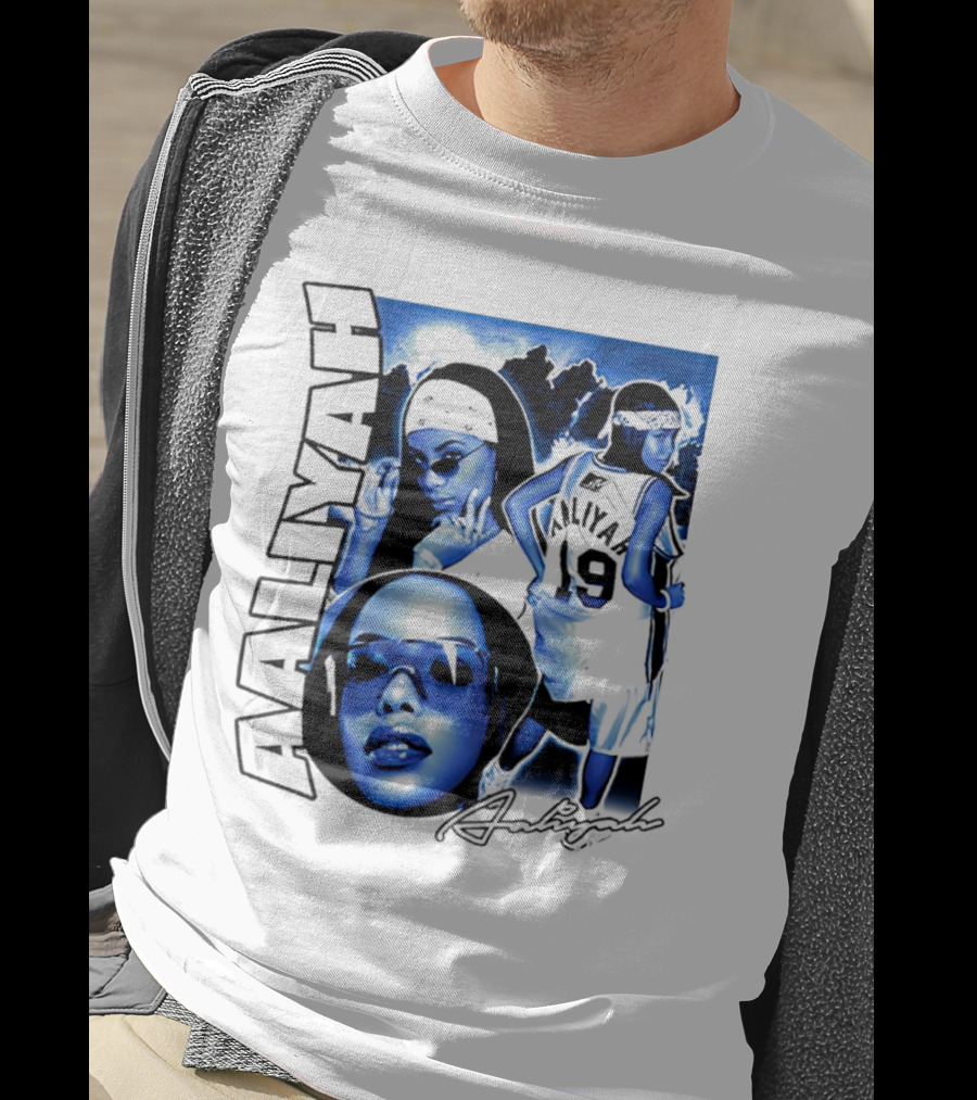 Aaliyah Vintage Rap Aaliyah 90s Style University Blue Jordan T-Shirt