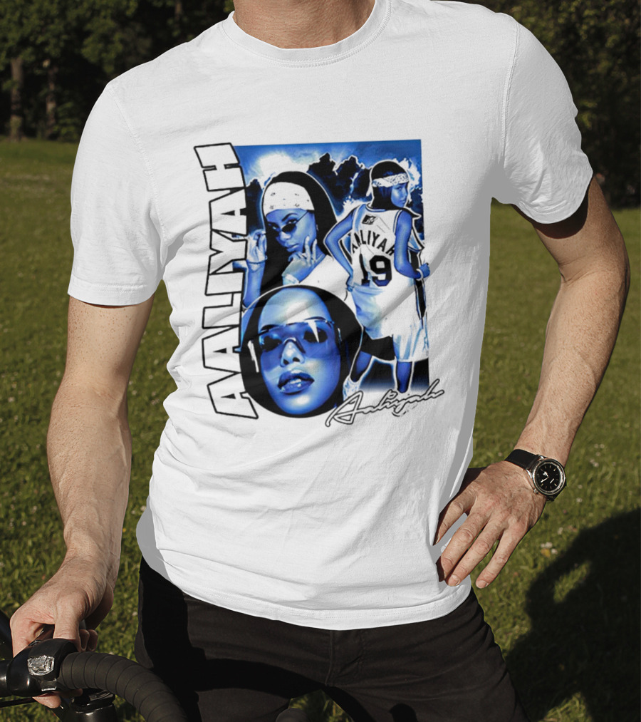 Aaliyah Vintage Rap Aaliyah 90s Style University Blue Jordan T-Shirt