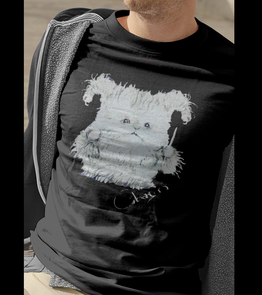 Charm White Furry Creature With Knife T-Shirt