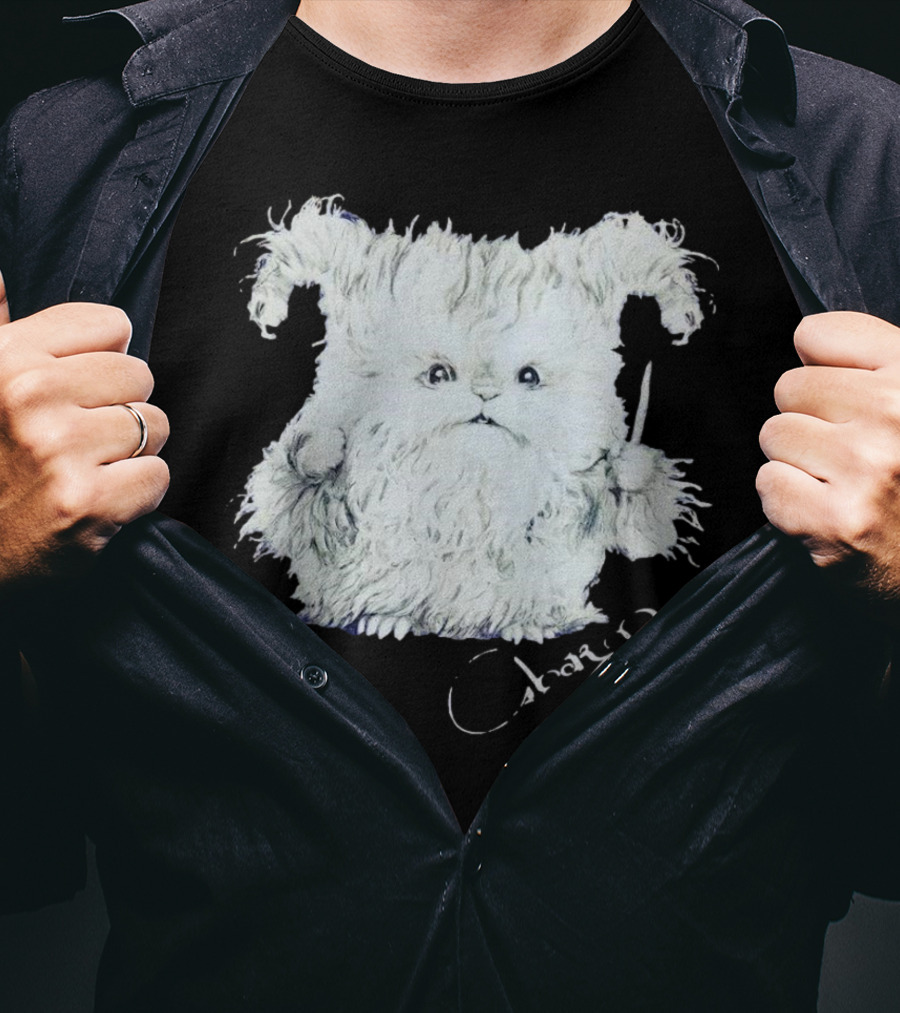 Charm White Furry Creature With Knife T-Shirt