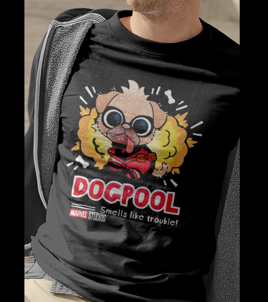Deadpool Marvel Studios Dogpool Smells Like Trouble T-Shirt