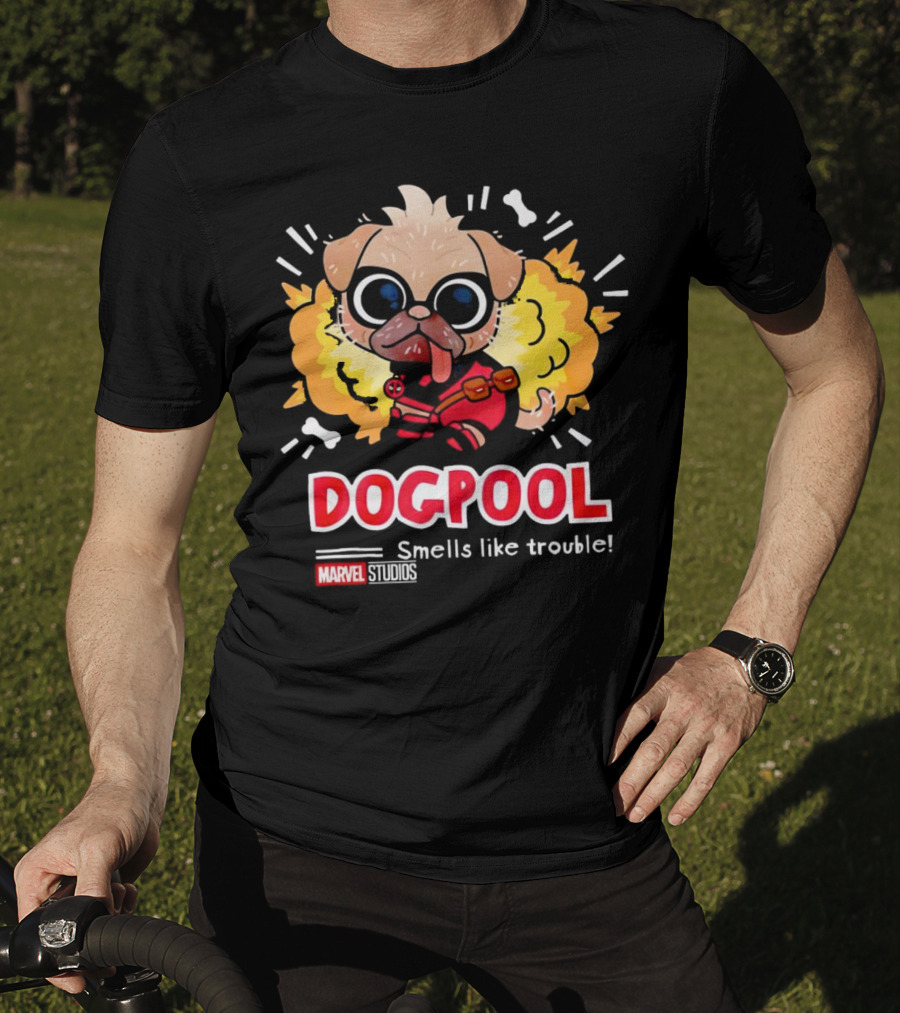 Deadpool Marvel Studios Dogpool Smells Like Trouble T-Shirt